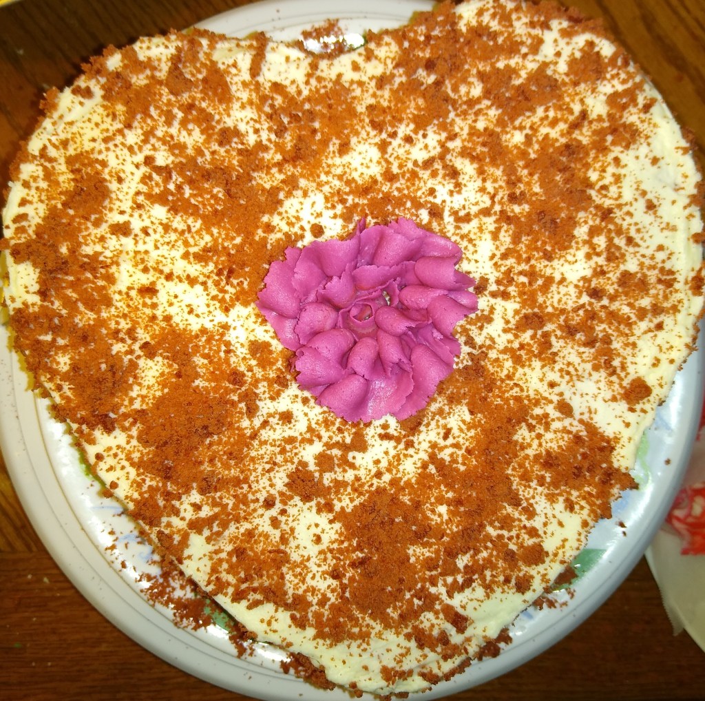 purple buttercream flower